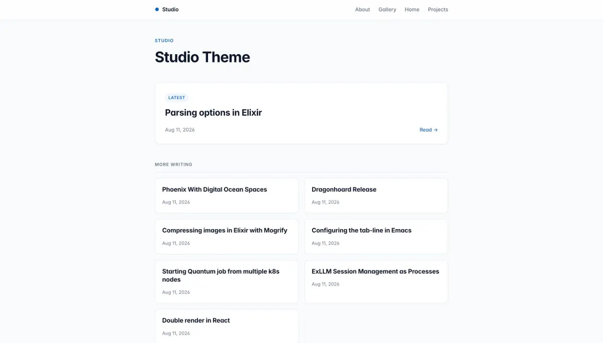Studio theme preview